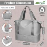 JD FRESH 1 Layer Nylon Duffle Bags/Convertible Travel Luggage/Waterproof Traveling Bag for Clothes/Foldable - Extendable Duffle Luggages for Men and Women(Grey) - Image 3