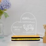 Personalized Islamic Plaque for Muslim Couple LED Lamp | Customized Lamp for Muslim Wedding, Engagement or Nikah Gift's | Muslim Couple Home Decor (5.5x5.5 Inch) - Image 3