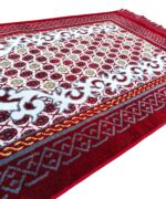 Velvet Musallah Janamaz Sajjadah Mat 2x4 Feet - Islamic Prayer Mat for Muslims - Soft Meditation/Asan/Multipurpose Rug Travel Namaz Sajdgah Mat for Men & Women, 27 x 44 Inches, Maroon6 - Image 5