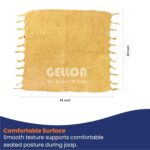 Gellon Traditional Cotton Prayer Mat for Puja, Yellow Asan for Prayer, Sitting, Meditation, Small Carpet Mat Rug for Floor in 24 x24 Inch in Yellow Color - Image 3