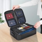 KARTUNBOX Document Organizer Bag with Lock, Multilayer Oxford Cloth File Storage Folder for Certificates Passport Travel Office, Large Size 15 in Document Holder Gray - Image 3