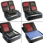 KARTUNBOX Document Organizer Bag with Lock, Multilayer Oxford Cloth File Storage Folder for Certificates Passport Travel Office, Large Size 15 in Document Holder Gray - Image 4