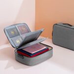 KARTUNBOX Document Organizer Bag with Lock, Multilayer Oxford Cloth File Storage Folder for Certificates Passport Travel Office, Large Size 15 in Document Holder Gray - Image 5