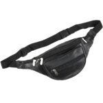 Weinbux Men's and Women's Ahram/EHRAM/Ihram Money Belt | Leather Waist Bag | Fanny Bag Travel Pouch Passport Holder | Adjustable Strap | Black | Free Size - Image 3