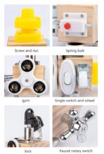 Busy Cube for Kids Montessori Toy Sensory Busy Board Travel Toy for Toddlers (White) - Image 3