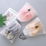 Wolpin Shoe Bag Cover for Shoe Storage & Travelling (Pack of 10) | Drawstring Bags Waterproof | Wide Open Mouth with Drawstring Tight Closure - White - Image 3