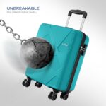 Safari Pentagon Pro 8 Wheels 55Cm Cabin Trolley Bag Hard Case Polypropylene, 360º Wheeling Carry On Luggage for Men & Women, Travel Suitcase, Cyan - Image 3