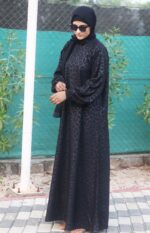 Printed Abaya For Women Elegant Modest Wear Burqa Islamic Naqab Fashion Stylish Dubai Abaya Full Length (Geometry Print, Free) - Image 4