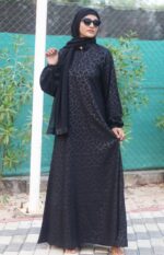 Printed Abaya For Women Elegant Modest Wear Burqa Islamic Naqab Fashion Stylish Dubai Abaya Full Length (Geometry Print, Free) - Image 5