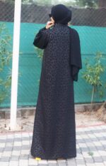 Printed Abaya For Women Elegant Modest Wear Burqa Islamic Naqab Fashion Stylish Dubai Abaya Full Length (Geometry Print, Free) - Image 6