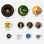 Artvibes Ramadan Special Islamic Round Shape MDF Wooden Wall Decor Items | Living Room | Office | Wall Art Painting For Hall | Graphic Artwork | Wall Art Print | Gift Items (WPS_107NN), Set of 11 - Image 6