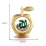 Luxury Allah Apple Islamic Showpiece – Golden Table Decor for Home & Office, Muslim Gift Item, Ramadan Eid Decoration (Plastic, 3.5 Inch) - Image 4