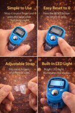 5 Pc Digital Finger Counter with LED Display | Tasbeeh Counter Ring for Prayer, Meditation & Sports | Hand Tally Clicker for Counting (Random Colors) - Image 4
