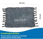 Gellon Traditional Cotton Small Carpet, Door Mat, Floor Mat, Asan for Prayer, Sitting, Meditation, Small Carpet Mat Rug for Floor in 18 x26 Inch in Gray Color (Dark Gray) - Image 3