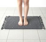 Gellon Traditional Cotton Small Carpet, Door Mat, Floor Mat, Asan for Prayer, Sitting, Meditation, Small Carpet Mat Rug for Floor in 18 x26 Inch in Gray Color (Dark Gray) - Image 7