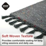 Gellon Traditional Cotton Small Carpet, Door Mat, Floor Mat, Asan for Prayer, Sitting, Meditation, Small Carpet Mat Rug for Floor in 18 x26 Inch in Gray Color (Dark Gray) - Image 8