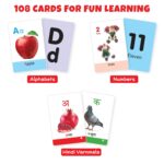 My First Vocabulary,Spatial Awareness Flash Cards for Kids(Combo of 3):Alphabets,Numbers,Hindi Varnamala,108 Cards for Preschoolers & Toddlers 2-6 Years,Learning Guide&Activities Included - Image 3