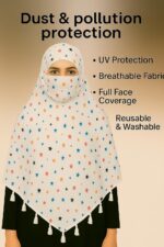 Weavers Villa Women's Cotton Floral Printed Face Cover Scarf | UV Protection, Breathable Fabric | Reusable Hijab Style Shield for Sun, Dust & Pollution - Image 5