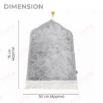 FAF Kids Janamaz Velvet Prayer Mat | Children Islamic Prayer Rug for Boy & Girl (1 to 10) | Soft Thick Namaz Mat, Portable Travel Janemaaz | Mussalla for Home, Mosque & Ramzan, Hajj and Umrah (Grey) - Image 3