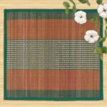 HOKIPO Natural River Grass Square Handcragted Pooja Floor Mats/Meditation Prayer, Sitting, Aasan Mat Chatai, 18x18 Inches, Set of 2, Green - Image 3