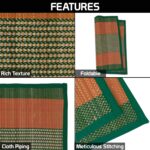 HOKIPO Natural River Grass Square Handcragted Pooja Floor Mats/Meditation Prayer, Sitting, Aasan Mat Chatai, 18x18 Inches, Set of 2, Green - Image 5