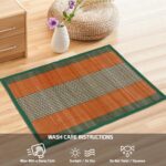 HOKIPO Natural River Grass Square Handcragted Pooja Floor Mats/Meditation Prayer, Sitting, Aasan Mat Chatai, 18x18 Inches, Set of 2, Green - Image 6