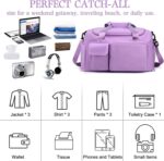 Zollyss Travel Duffel Bag with Shoes Compartment Sports Gym Bag with Dry Wet Separated Pocket for Men and Women, Overnight Bag Weekender Bag Training Handbag (Purple) - Image 4