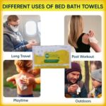 LADY HAWK Pack of 1 Eco Hygiene Bath Wet Wipes Towelettes. Large size Easy Bath Wet Wipes for Adults, Patients and Baby. (10 Pulls/Pack)-Microwaveable - Image 7