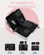 Lyrovo Polyester 6 Set Compression Packing Cubes Travel Accessories Expandable Packing Organizers Pouch (Black) - Image 3