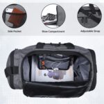 Wooum Gym Duffle Bag with Shoe Compartment for Men & Women | Travel Bag, Weekender & Sports Bag | Lightweight Small Travel Duffle Bag with Adjustable Strap | 41x26x24 cm | 1 Year Warranty - Image 7
