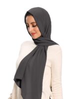 Hijab for Women Chiffon Hijab Scarfs for Women Shawl (Dark Grey) - Image 3