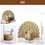 BEHOMA Aluminium Dancing Peacock Figurine Pair for Love & Good Luck | Home Décor Tabletop Showpiece with Scented Votive Candles | Valentine, Anniversary & Wedding Gift for Couples | Set of 2, Gold - Image 6