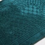 Prayer Rug Muslim Mat Islamic - Thick Prayer Rug Sajadah for Kids Men Women with Islam Prayer Beads for Eid Travel Ramadan, Soft and Luxury (Royal Green) - Image 4