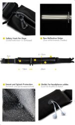 Fitgriff® Running Belt for Phone, Waist Bag for Running, Sports Fitness Bum-Bag (Waterproof) - for Women and Men (25" - 43" Waist Size, Black) - Image 5