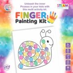RATNA'S Finger Painting Kit STEAM Learning, 12 Sheets with 6 Colour Tray, DIY Coloring Hand Paint Art and Craft Activity Set for Kids - Image 4