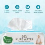 Mother Sparsh 99% Pure Water (Unscented) Baby Wipes I Natural Plant Made Cloth - Super Thick I 72pcs/Pack - Pack Of 3 - Image 3