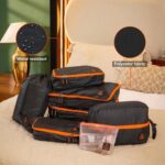 Nasher Miles Packing Cube Set of 7 | Polyester Luggage Travel Organizer with Laundry Bag for Clothes, Shoes & Accessories (Black) - Image 4