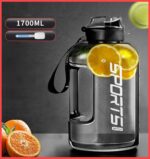 wolpin Gym Sports Gallon Water Bottle (1.7 Litres) for Office, School, Gym Sipper Bottle for Adults Leakproof Durable BPA-Free Non-Toxic Gallon Bottles For Men & Women Boys & Girls, Black (Plastic) - Image 3