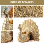 BEHOMA Metal Peacock Candle & Holder Gift Hamper | Romantic Home Décor for Valentine’s Day, Anniversary & Wedding | Love & Couples Gift | Metal Peacock, Scented Votive Candle & Premium Gift Box, Gold - Image 5