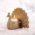 BEHOMA Metal Peacock Candle & Holder Gift Hamper | Romantic Home Décor for Valentine’s Day, Anniversary & Wedding | Love & Couples Gift | Metal Peacock, Scented Votive Candle & Premium Gift Box, Gold - Image 9