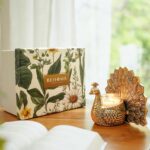 BEHOMA Metal Peacock Candle & Holder Gift Hamper | Romantic Home Décor for Valentine’s Day, Anniversary & Wedding | Love & Couples Gift | Metal Peacock, Scented Votive Candle & Premium Gift Box, Gold - Image 10
