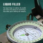 Pullox Magnetic Compass Compact Portable Lensatic Tactical Compass Impact Resistant and Waterproof Metal Sighting Navigation Compasses for Hiking, Camping, Motoring, Boating, Boy Scout (Multicolour) - Image 4