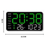 Sehaz Artworks Digital Alarm Clock for Living Room Stylish | Electric Digital Wall Clock for Hall |Alarm Clock for Heavy Sleepers | Alarm Clock for Bedroom |Table Clock for Home |Digital Watch - Green - Image 4