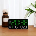 Sehaz Artworks Digital Alarm Clock for Living Room Stylish | Electric Digital Wall Clock for Hall |Alarm Clock for Heavy Sleepers | Alarm Clock for Bedroom |Table Clock for Home |Digital Watch - Green - Image 7