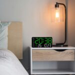 Sehaz Artworks Digital Alarm Clock for Living Room Stylish | Electric Digital Wall Clock for Hall |Alarm Clock for Heavy Sleepers | Alarm Clock for Bedroom |Table Clock for Home |Digital Watch - Green - Image 8