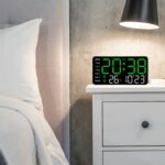Sehaz Artworks Digital Alarm Clock for Living Room Stylish | Electric Digital Wall Clock for Hall |Alarm Clock for Heavy Sleepers | Alarm Clock for Bedroom |Table Clock for Home |Digital Watch - Green - Image 9