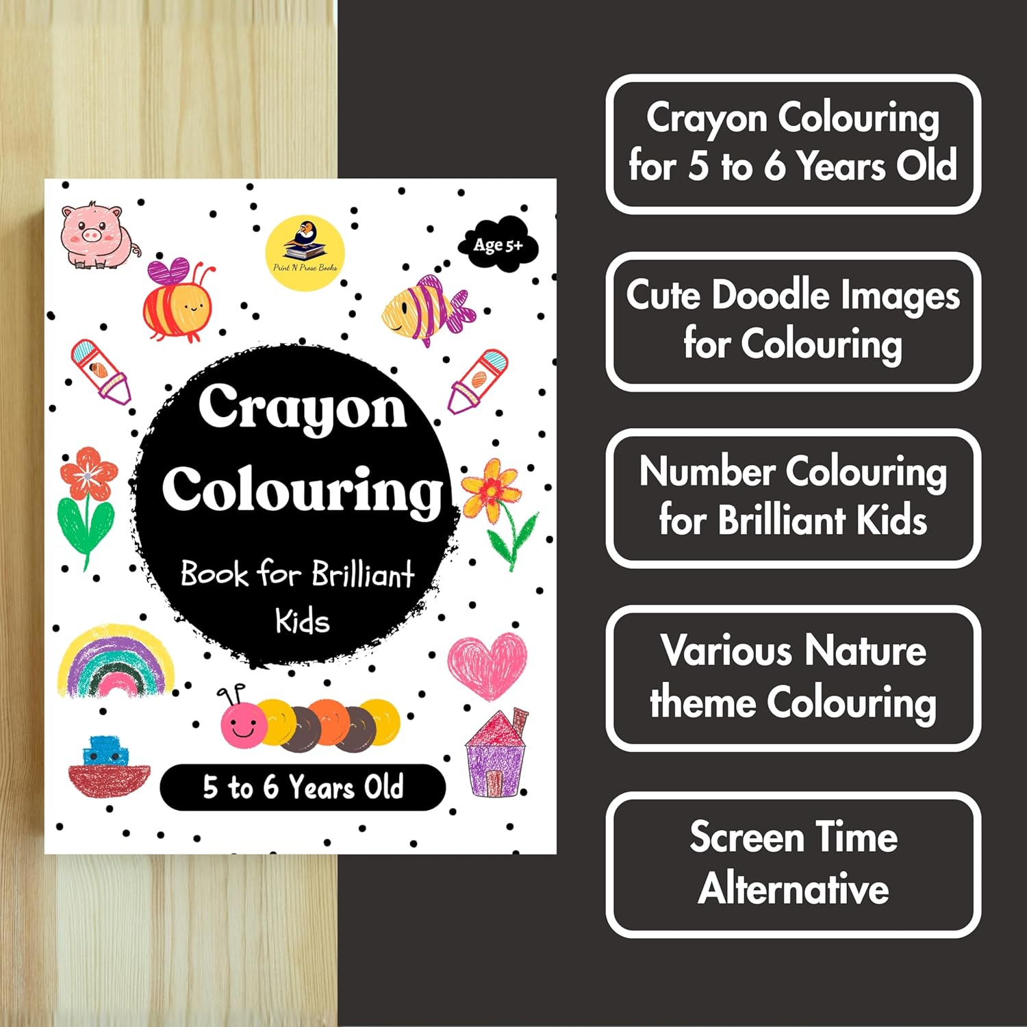 Crayon Colouring Book for Brilliant Kids - 5 to 6 Years Old - Coloring Activity Book for Kids | Brain Boosting Number Coloring to Nurture Young Minds ... for Kids, Boys & Girls | Nature Coloring - Image 3