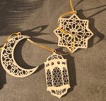Set of 6 MDF Ramadan Mubarak Hanging Items Decoration|,Eid Decors,Ramadan Kareem Ramadan Decorations,Eid Gifts Islamic Table Decor Islamic Wall Art Ramadan Mubarak - Image 4