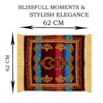 Kuber Industries Velvet Prayer Mat | Meditation Prayer Carpet Mat | Pooja Aasan Mat |Traditional Flower Square Prayer Mat | Small | Pack of 3 | Multicolor - Image 4