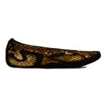 Nufoot Ballet Flats: Women's House Slippers for Indoor Use, Neoprene Socks with Slip-Resistant Soles, Wear as Yoga or Pilates Shoes, Gold Snake, Large - Image 3